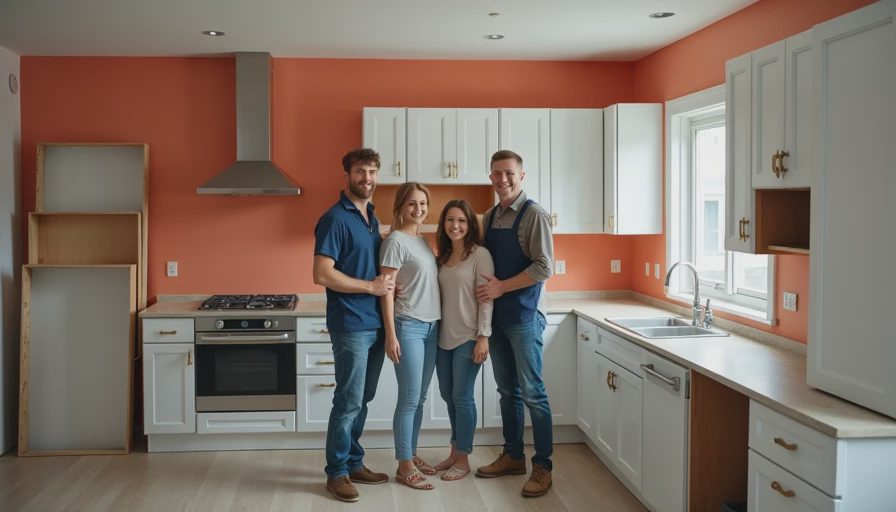 Visual context for kitchen renovation before and after