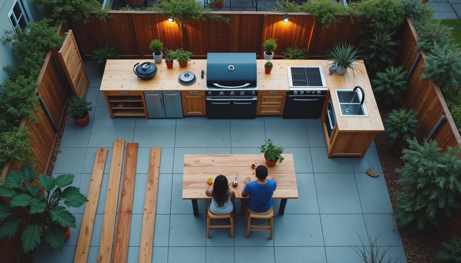 Visual context for diy outdoor kitchen