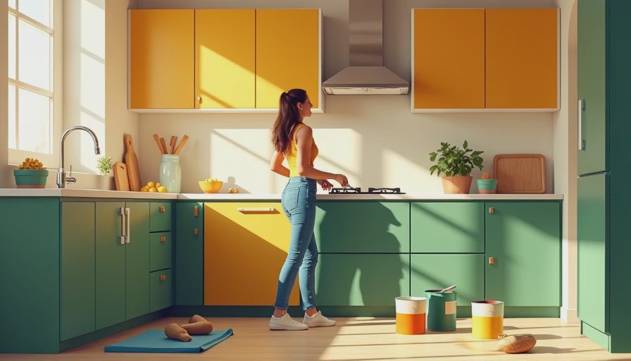 Visual context for diy painting kitchen cabinets