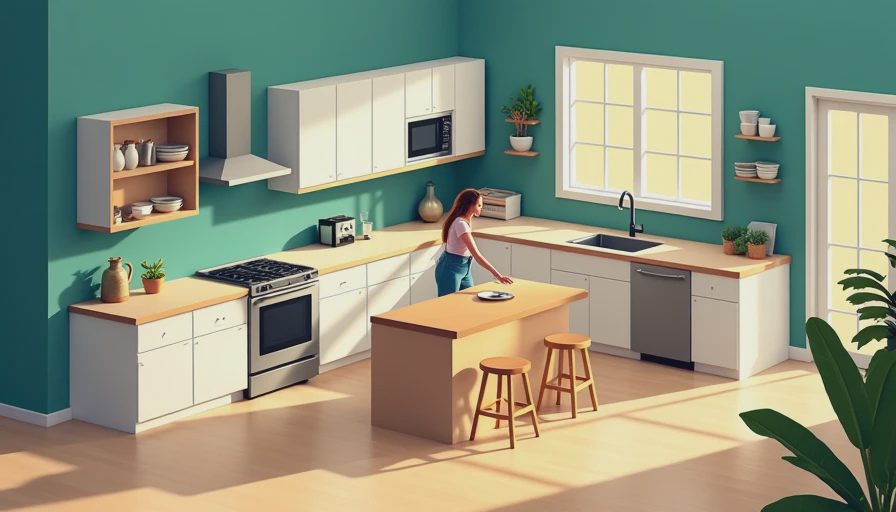 Visual context for white kitchen cabinets
